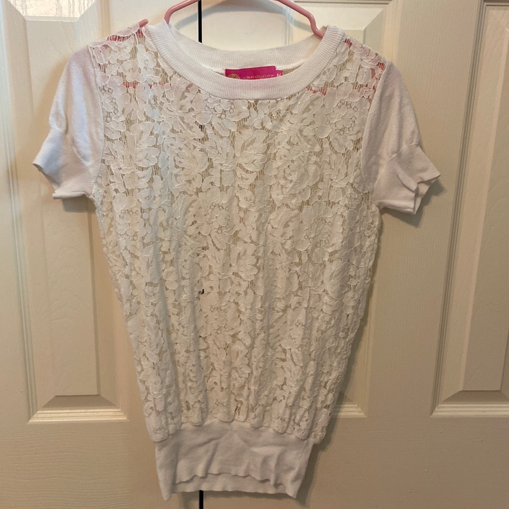 White floral lace top, never worn